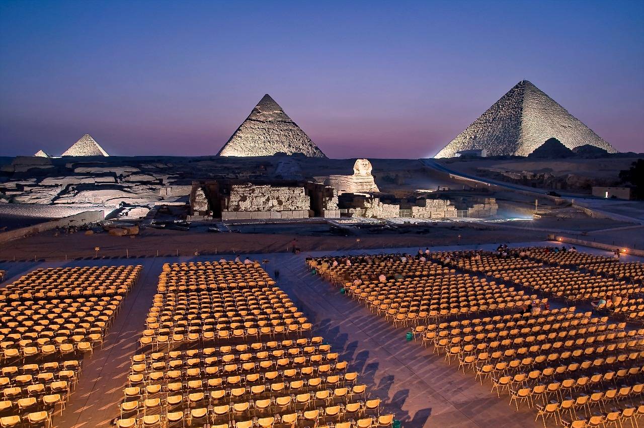 Giza Pyramids Sound & Light Show At Night